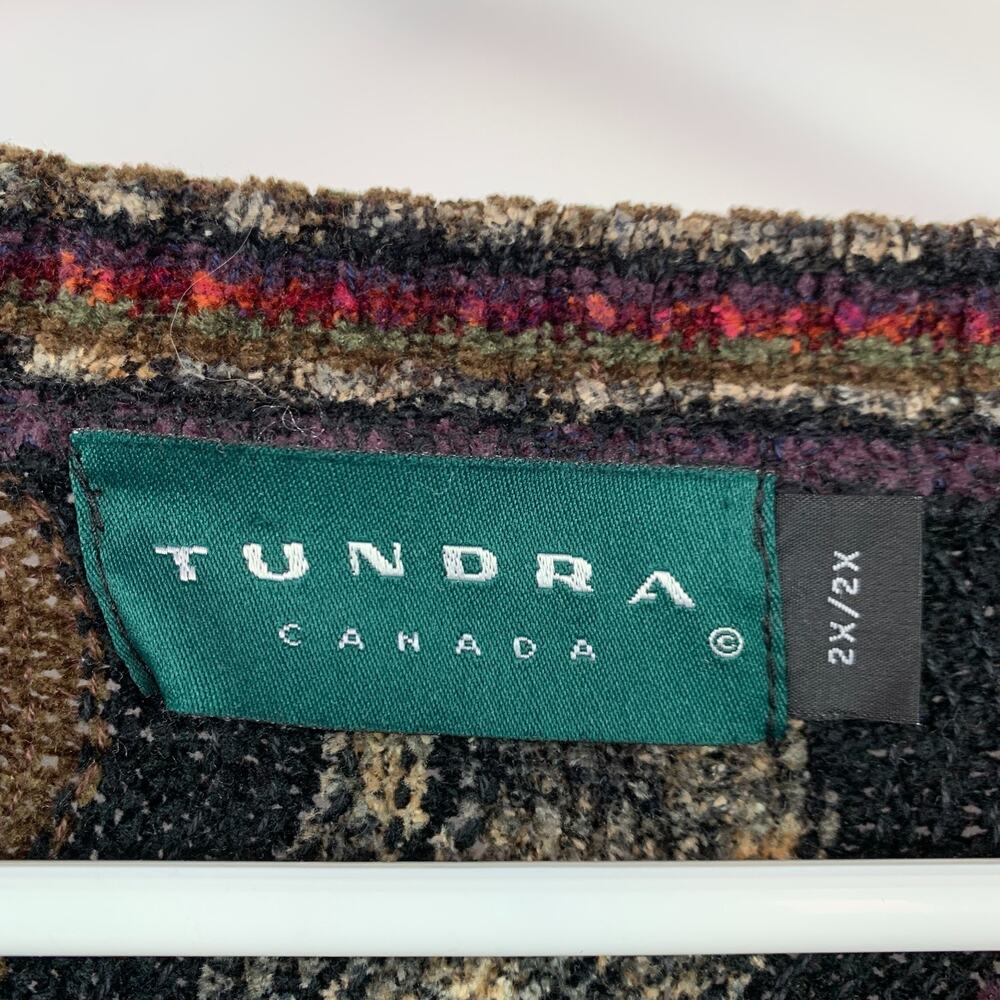 Vintage Tundra Canada Chenille Geometric Funky Sweater Mens 2X - Picture 5 of 6